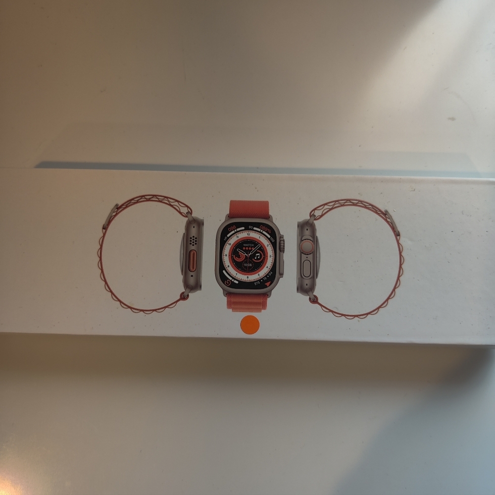 Orange Smartwatch with Textured Bands and Activity Tracking